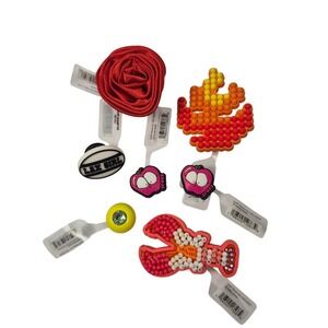 Crocs Jibbitz Charm Lot 7pcs Apple Lobster Flame LAX Unisex Shoe Charms